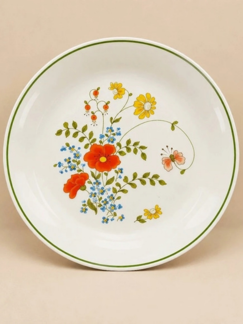 Vintage Corelle Corning Wildflower 10.25" Dinner Plates Set of 4 USA Floral